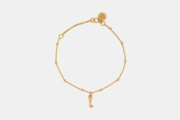 pulsera cadena bolitas oro